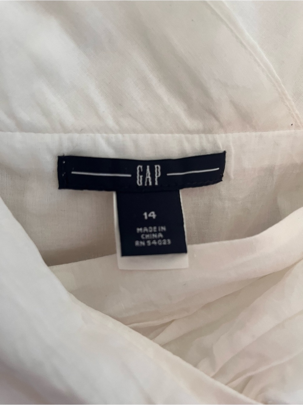 Gap Fit and Flare Dress Womens White Size 14 Cotton Silk V-Neck Sleeveless Midi - Picture 3 of 7
